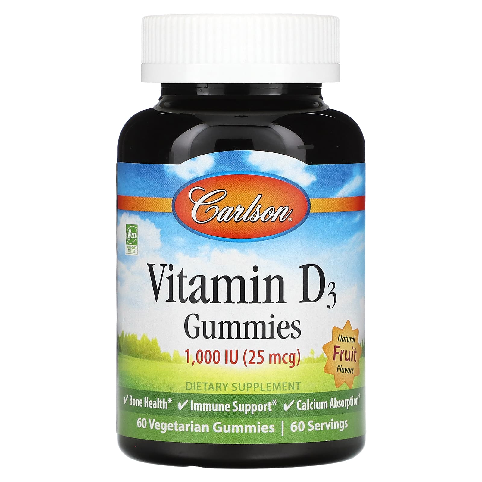 Carlson Vitamin D3 Gummies - 1,000 IU, Gluten-Free & Soy-Free - Image 1