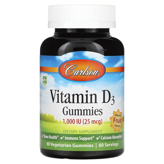Carlson Vitamin D3 Gummies - 1,000 IU, Gluten-Free & Soy-Free - Image 1