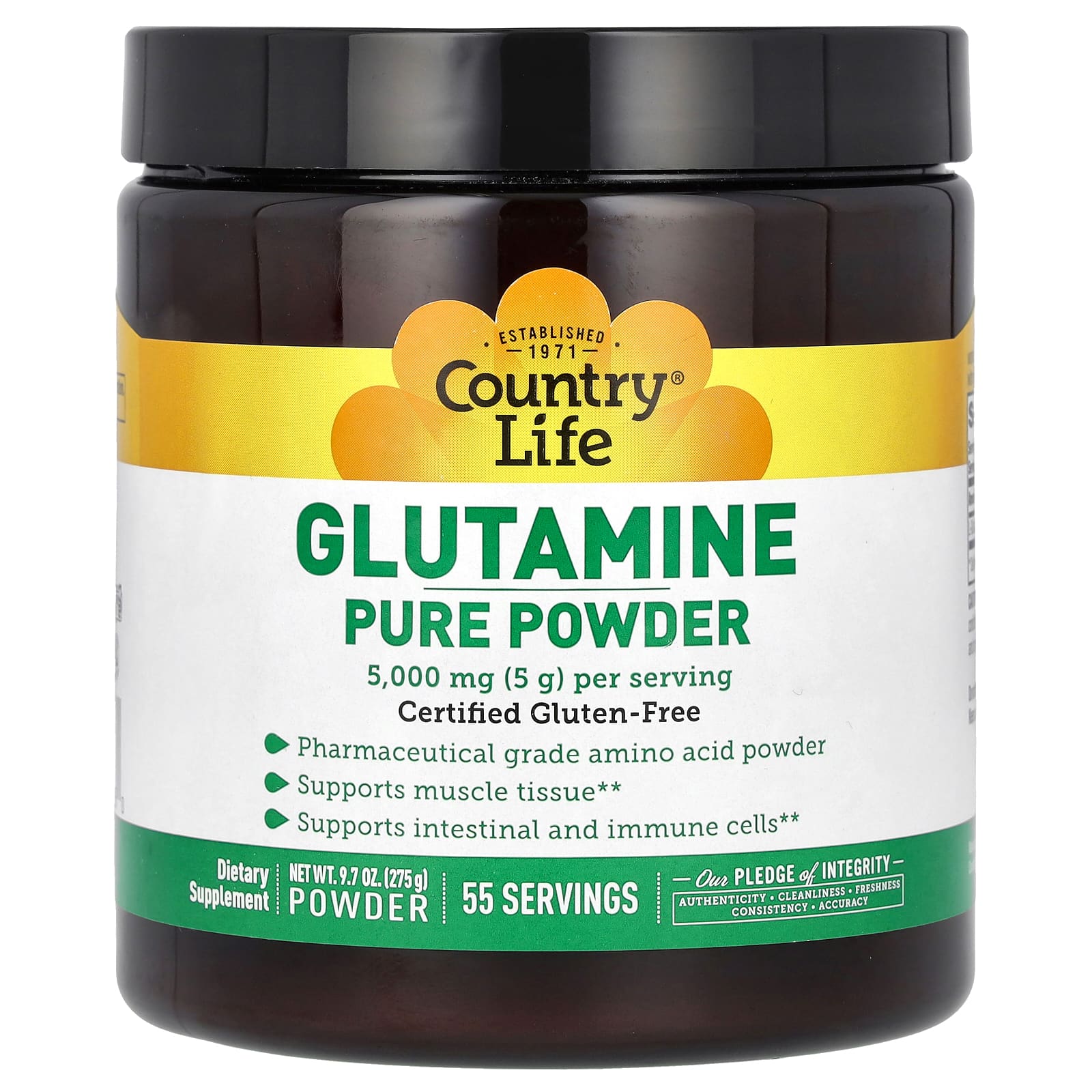 Glutamine Pure Powder | Supports Muscle Tissue & Immune Cells - Country Life - Image 1
