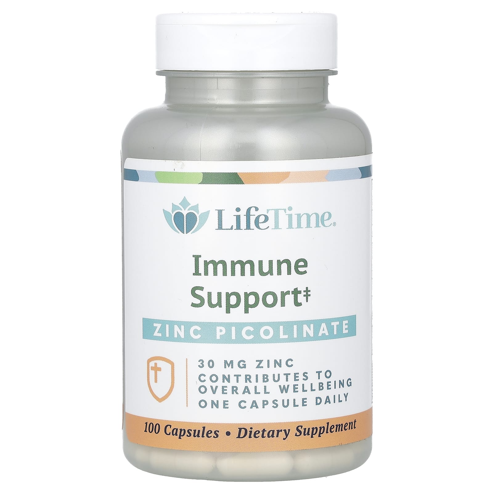 LifeTime Vitamins, Immune Support, Zinc Picolinate, 30 mg, 100 Capsules - Image 1