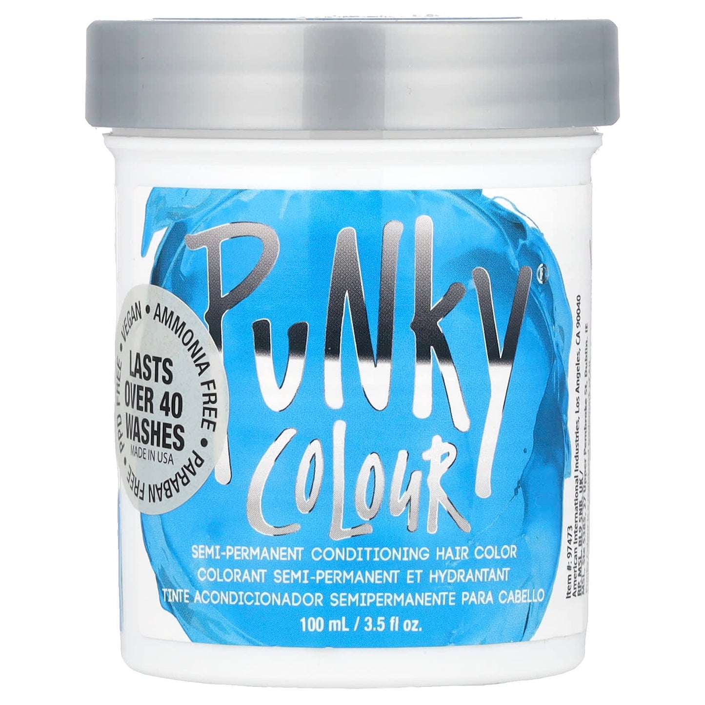 Punky Colour, Semi-Permanent Conditioning Hair Color, Lagoon Blue, 3.5 fl oz (100 ml) - Image 1