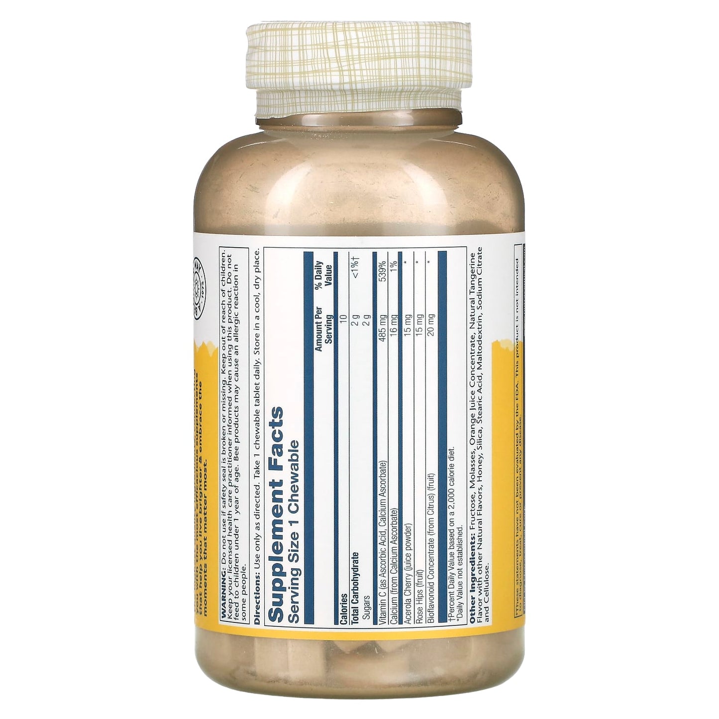 Solaray, Buffered Vitamin C Chewable, Natural Orange, 485 mg, 100 Chewables - Image 2