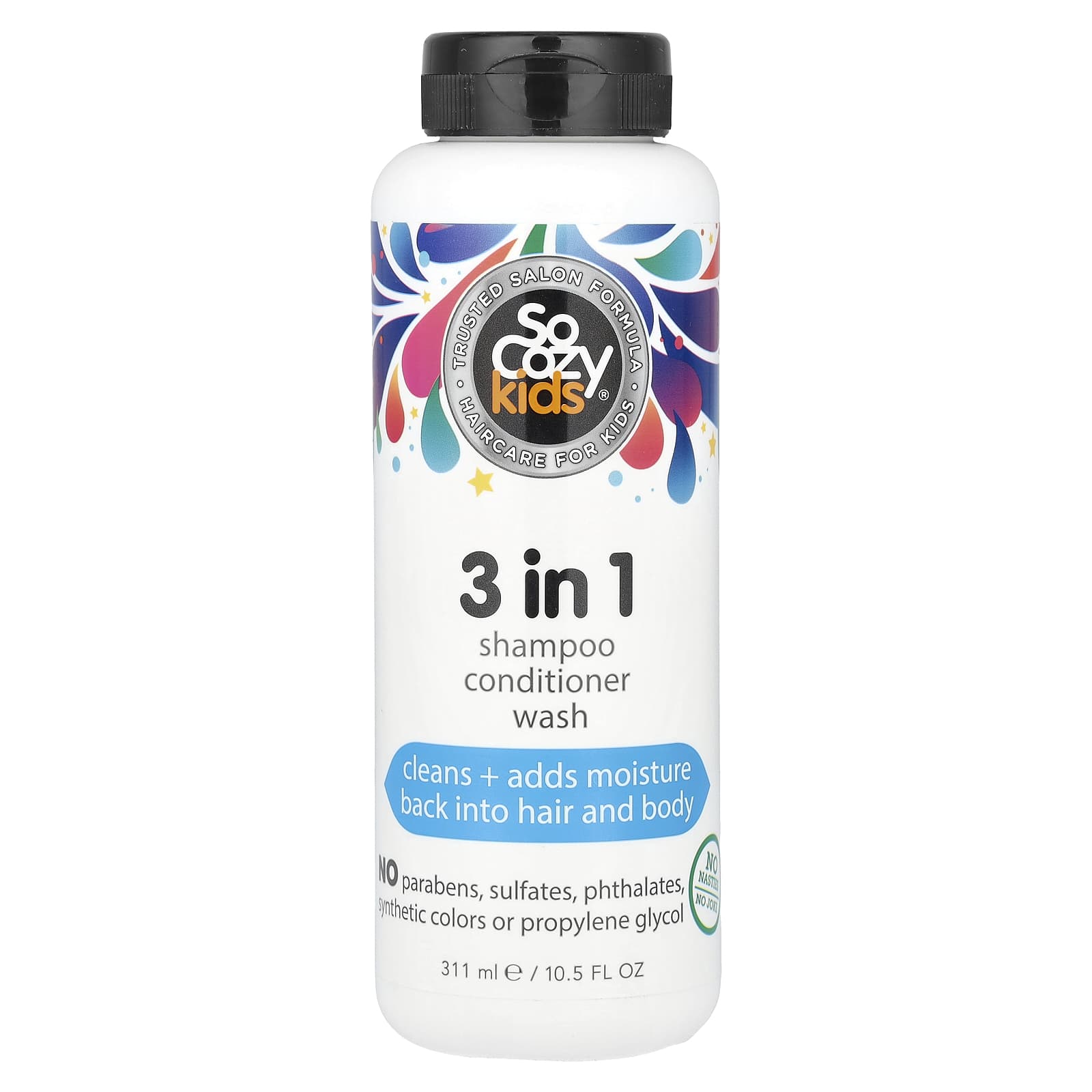 SoCozy, Kids, 3 in 1 Shampoo Conditioner Wash, 10.5 fl oz (311 ml) - Image 1