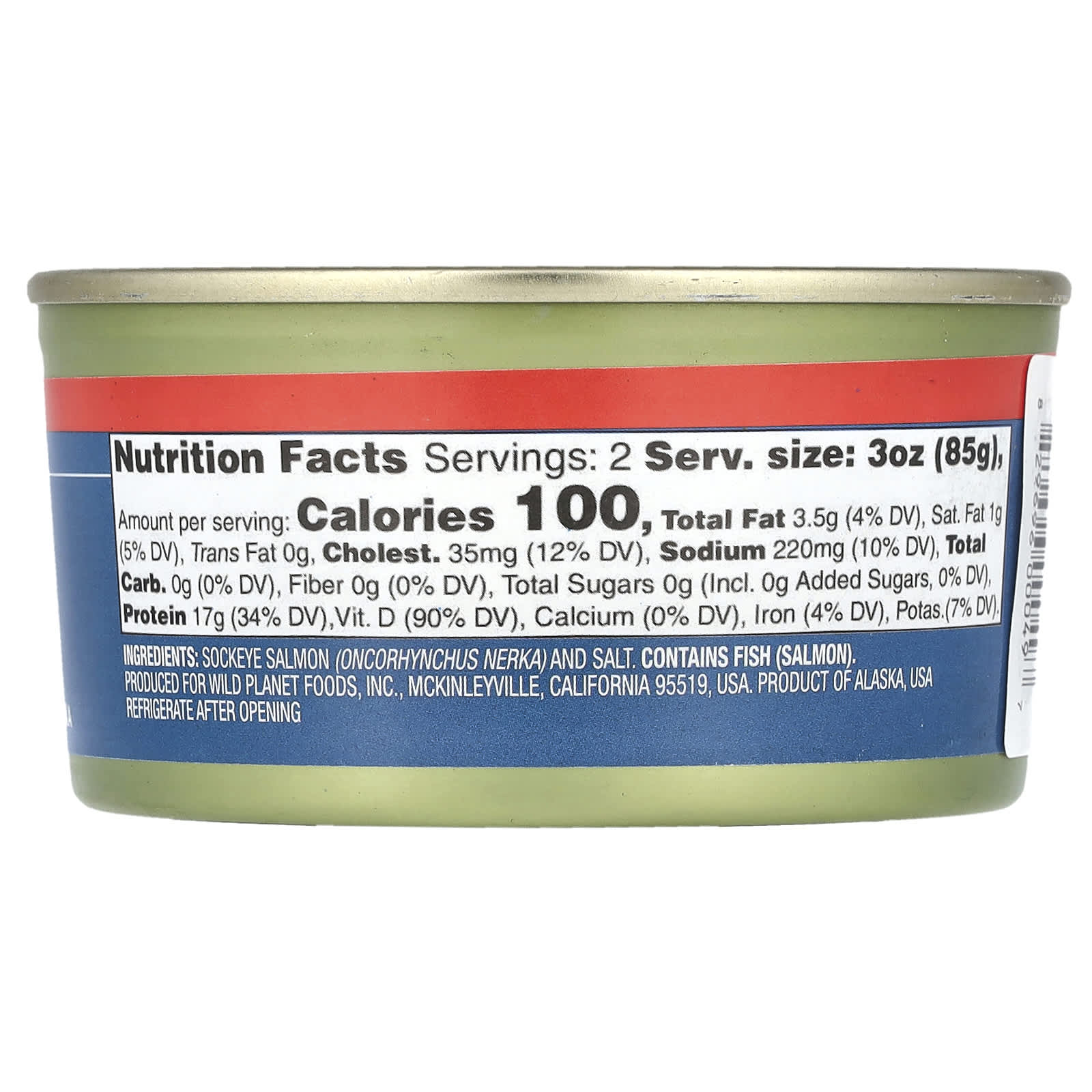 Wild Planet, Wild Sockeye Salmon, Skinless & Boneless, 6 oz (170 g)