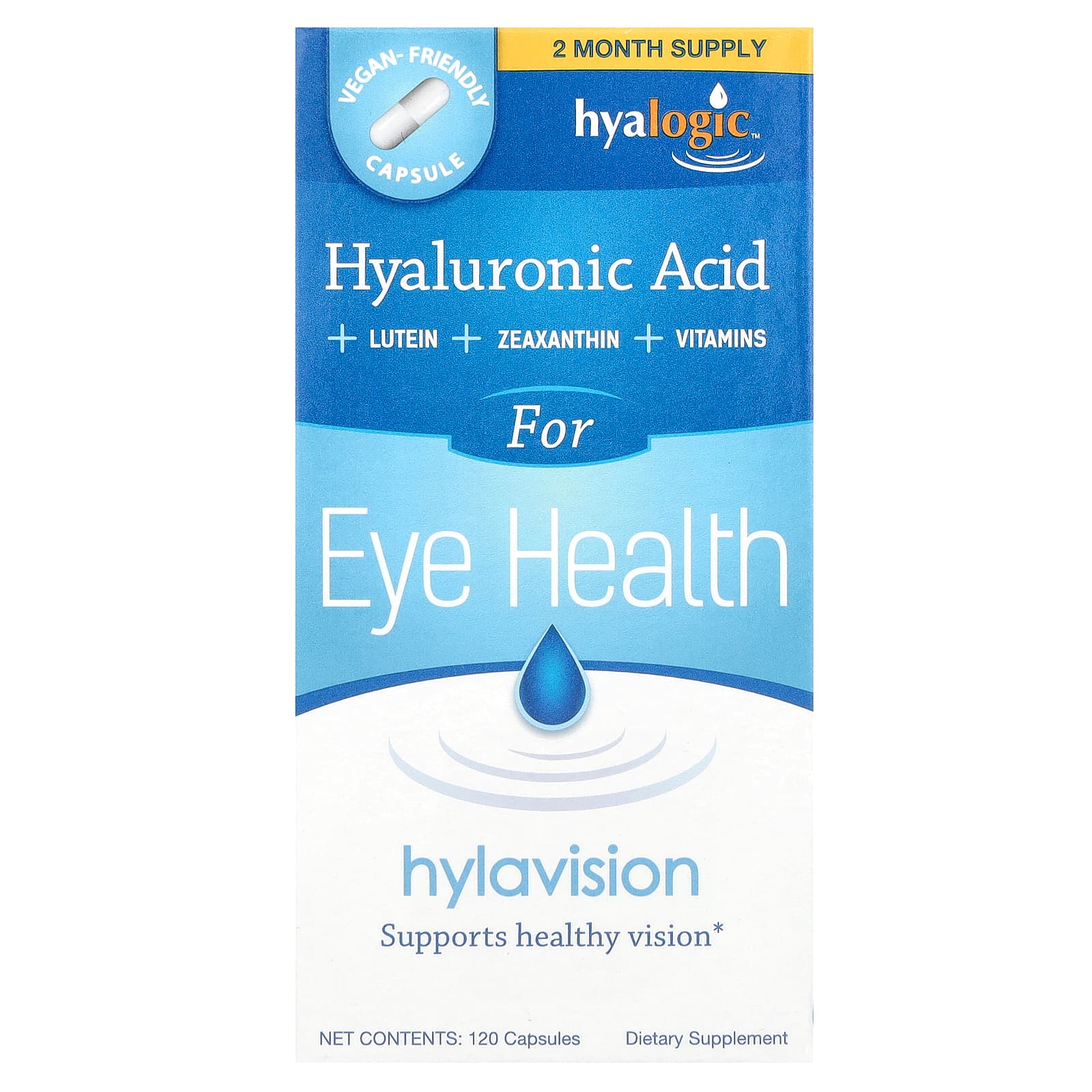 Hyalogic Hylavision Hyaluronic Acid + Lutein Eye Health Support - Image 1