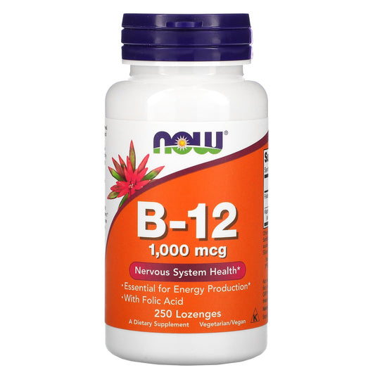 NOW Foods, B-12, 1,000 mcg, 250 Lozenges - Image 1