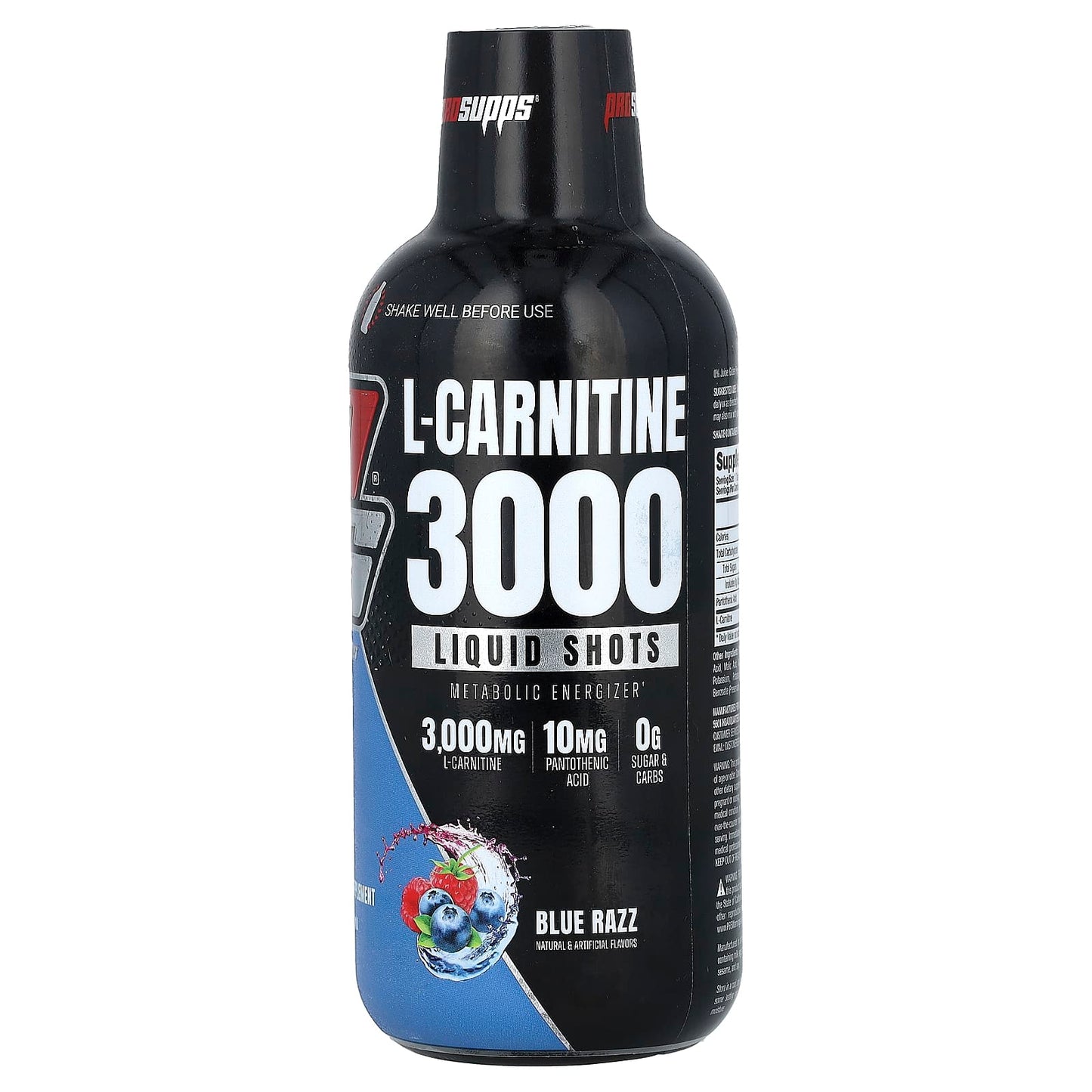 ProSupps, L-Carnitine 3000 Liquid Shots, Blue Razz, 16 fl oz (473 ml) - Image 1