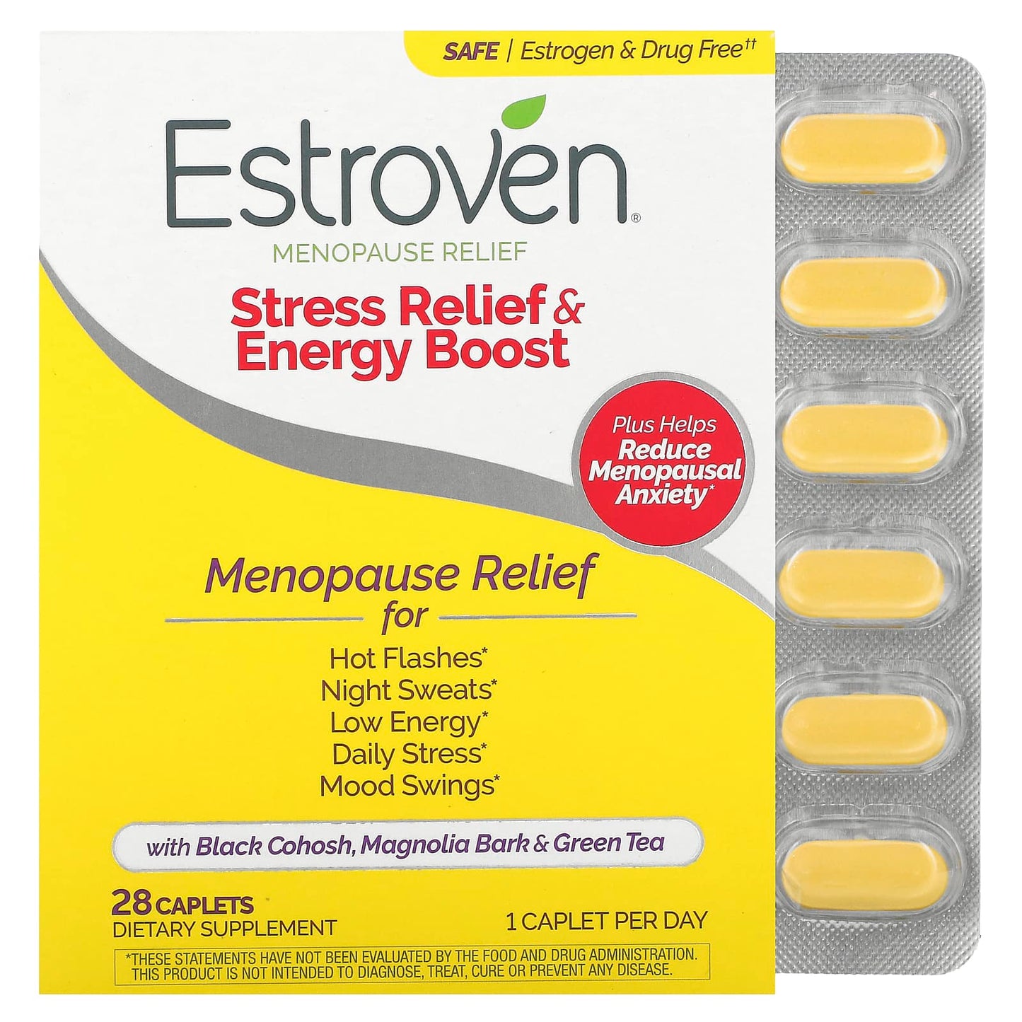 Estroven Menopause Relief & Stress Energy Boost, 28 Caplets - Image 1