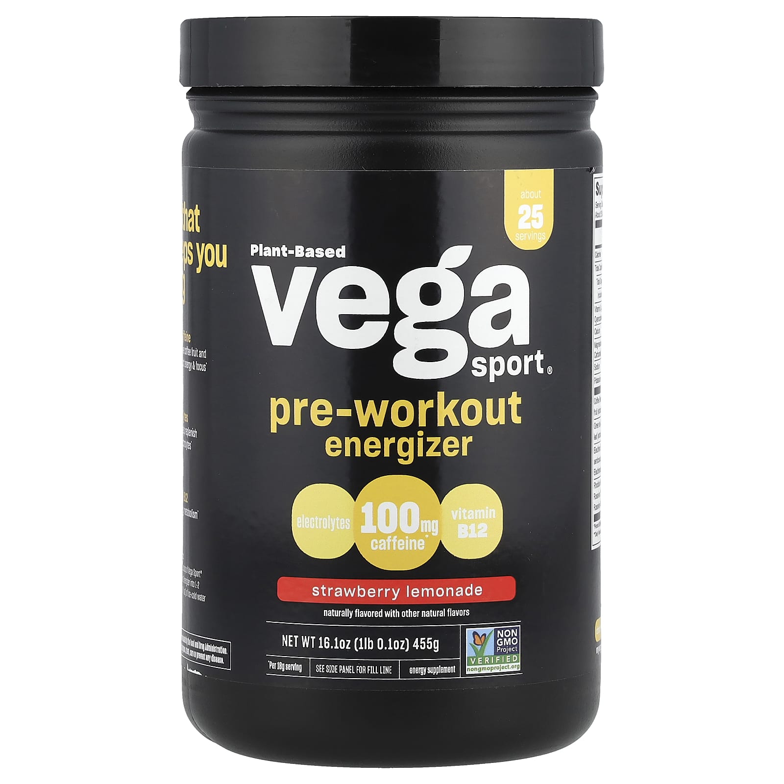 Vega, Sport, Plant-Based Pre-Workout, Strawberry Lemonade, 1 lb 0.1 oz (455 g) - Image 1