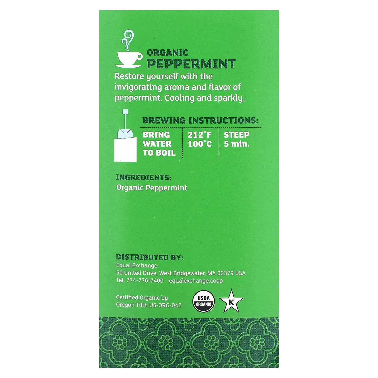 Organic Peppermint Tea by Equal Exchange - Caffeine Free, 20 Tea Bags - Image 2