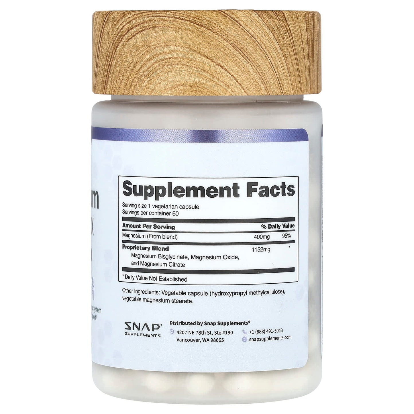 Snap Supplements, Magnesium Complex, 60 Capsules - Image 2