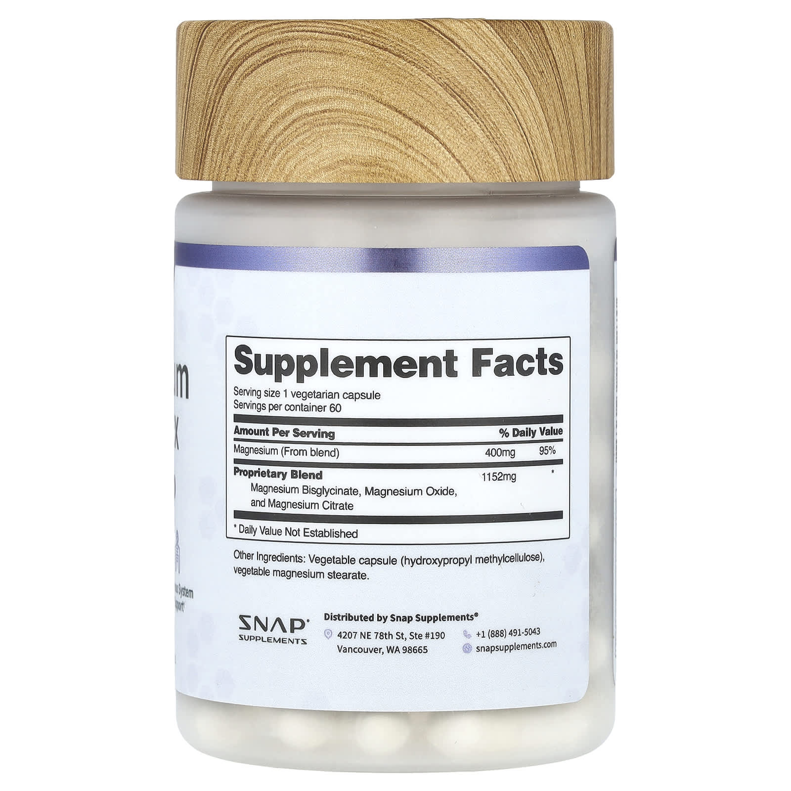 Snap Supplements, Magnesium Complex, 60 Capsules - Image 2