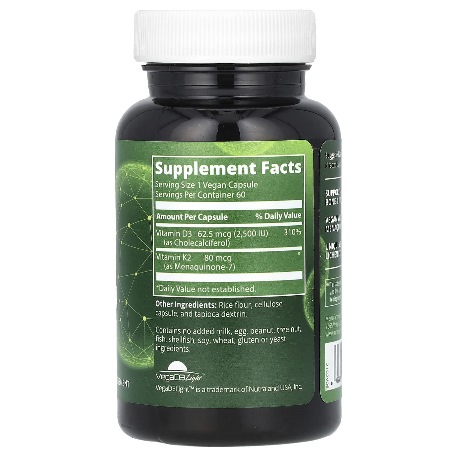 MRM Nutrition, Vegan Vitamin D3 & K2, 60 Vegan Capsules - Image 2