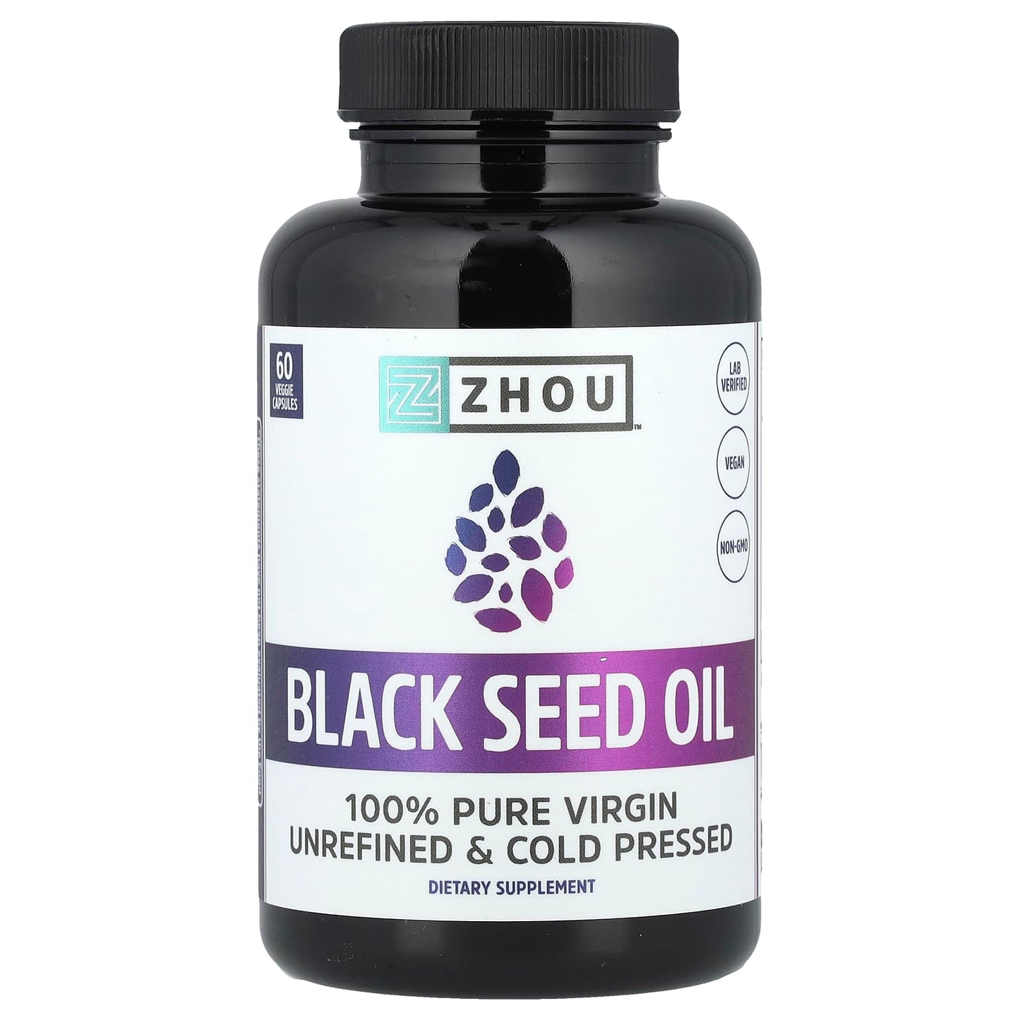 Zhou Nutrition, Black Seed Oil, 60 Veggie Capsules - Image 1