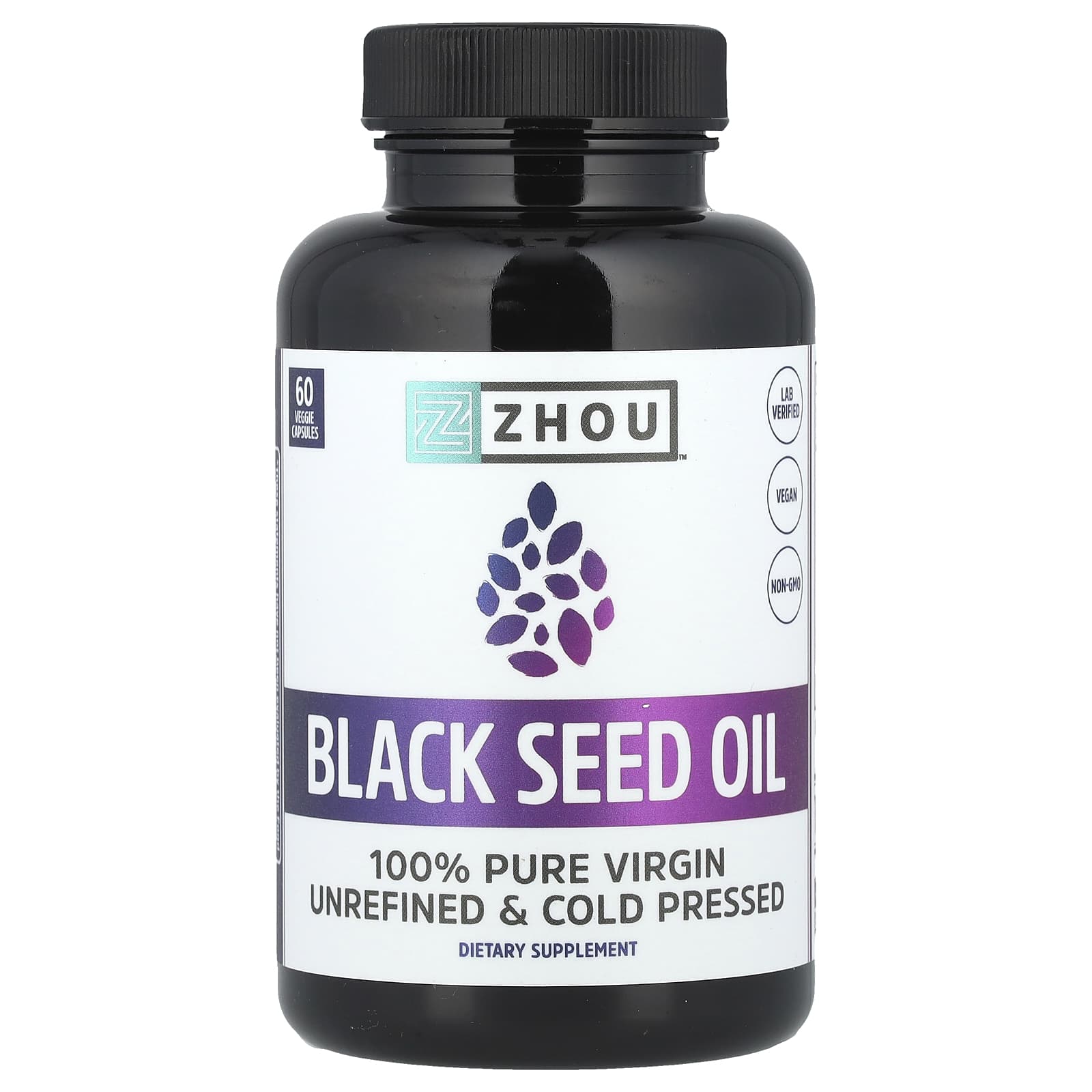 Zhou Nutrition, Black Seed Oil, 60 Veggie Capsules - Image 1