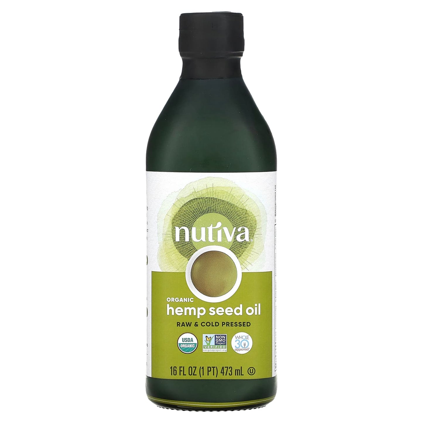 Nutiva, Organic Hemp Seed Oil, Cold Pressed, 16 fl oz (473 ml) - Image 1