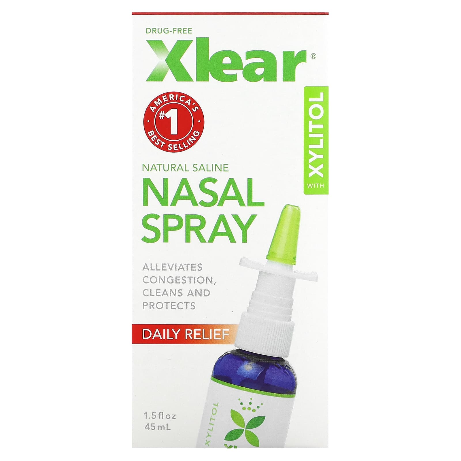 Xlear, Xylitol Saline Nasal Spray, Daily Relief, 1.5 fl oz (45 ml) - Image 2