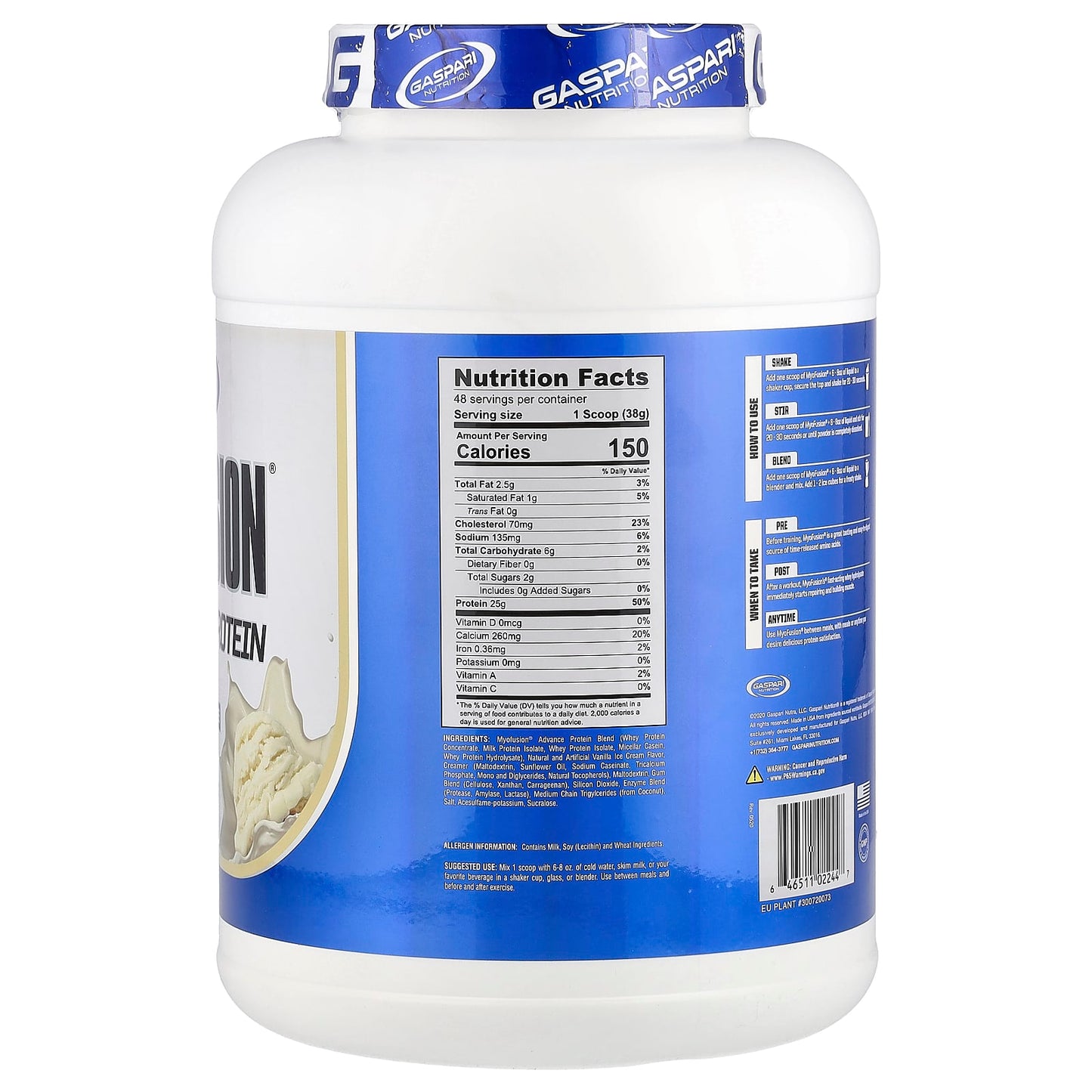 Gaspari Nutrition - MyoFusion Advanced Protein, Vanilla Ice Cream, 4 lbs - Image 2