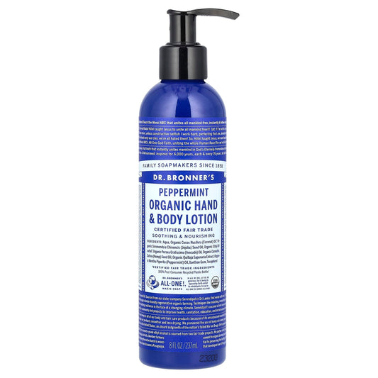 Organic Peppermint Hand & Body Lotion by Dr. Bronner's - 8 fl oz - Image 1