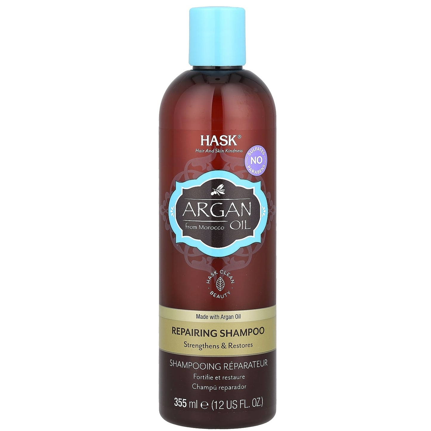 Moroccan Argan Oil Repairing Shampoo by Hask Beauty, 12 fl oz - Image 1