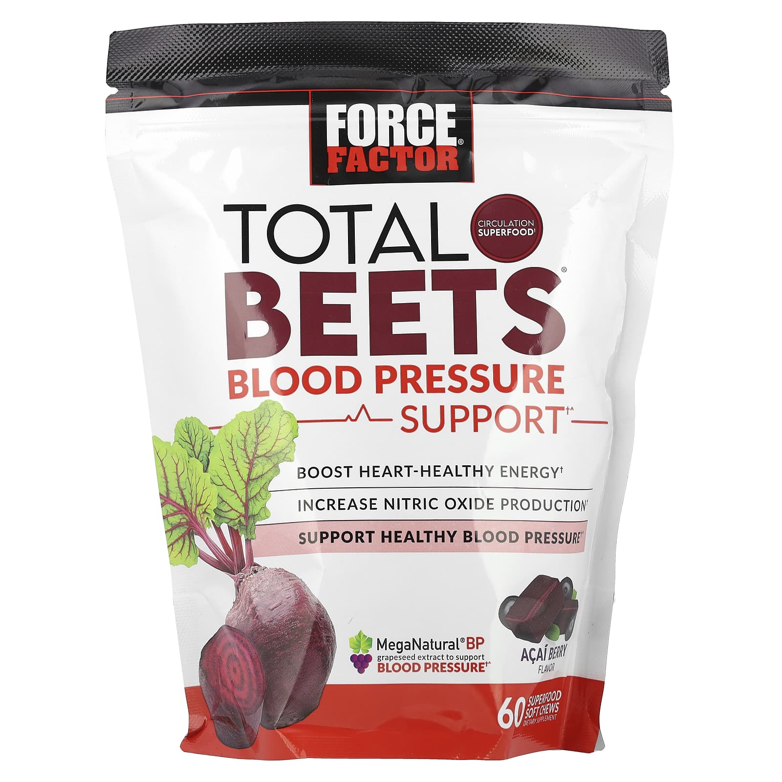 Boost Blood Pressure Support with Total Beets Soft Chews by Force Factor - Image 1