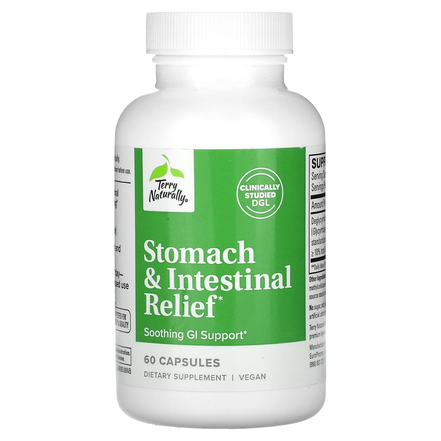 Terry Naturally, Stomach & Intestinal Relief, 60 Capsules (75 mg per Capsule) - Image 1