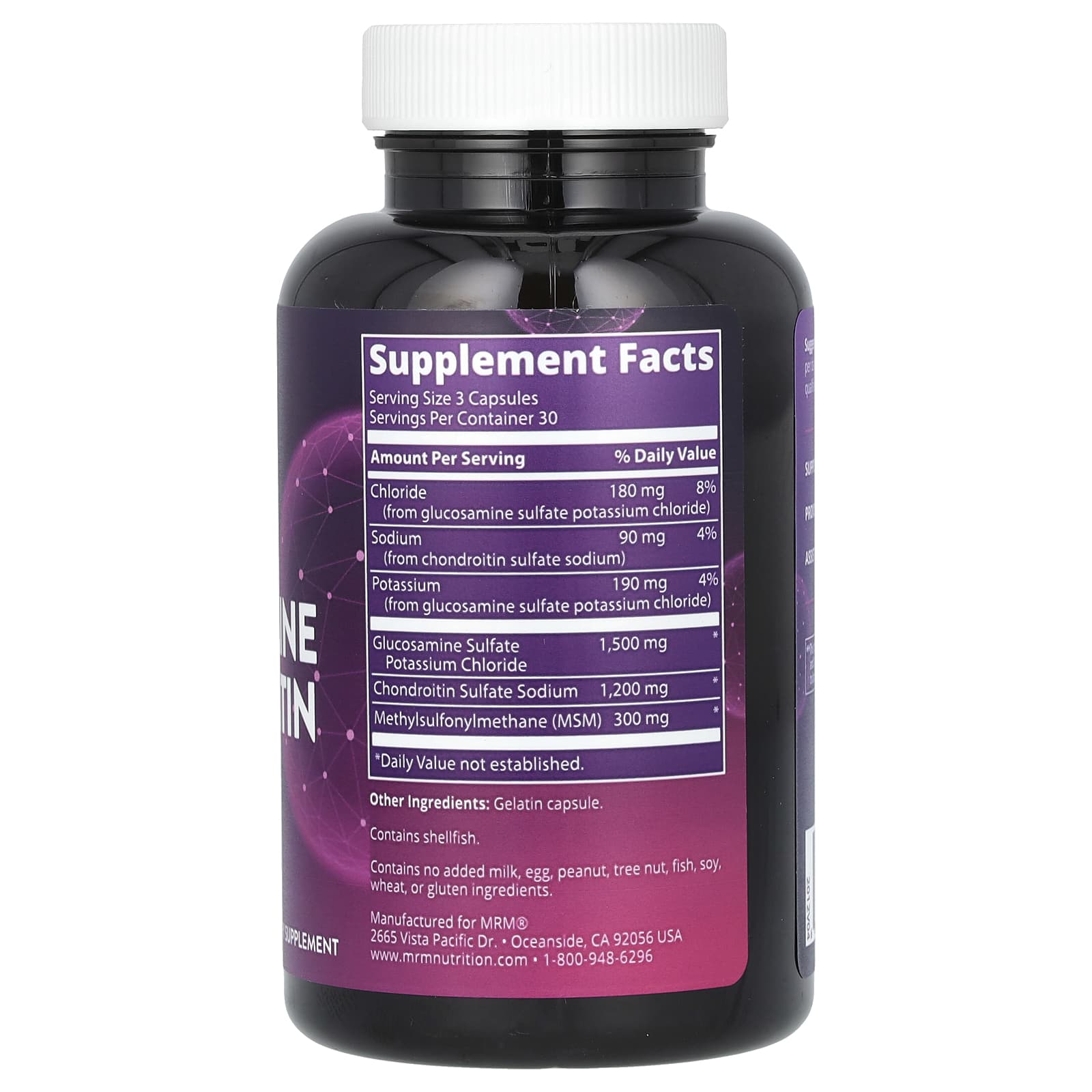 MRM Nutrition, Glucosamine Chondroitin MSM, 90 Capsules - Image 2