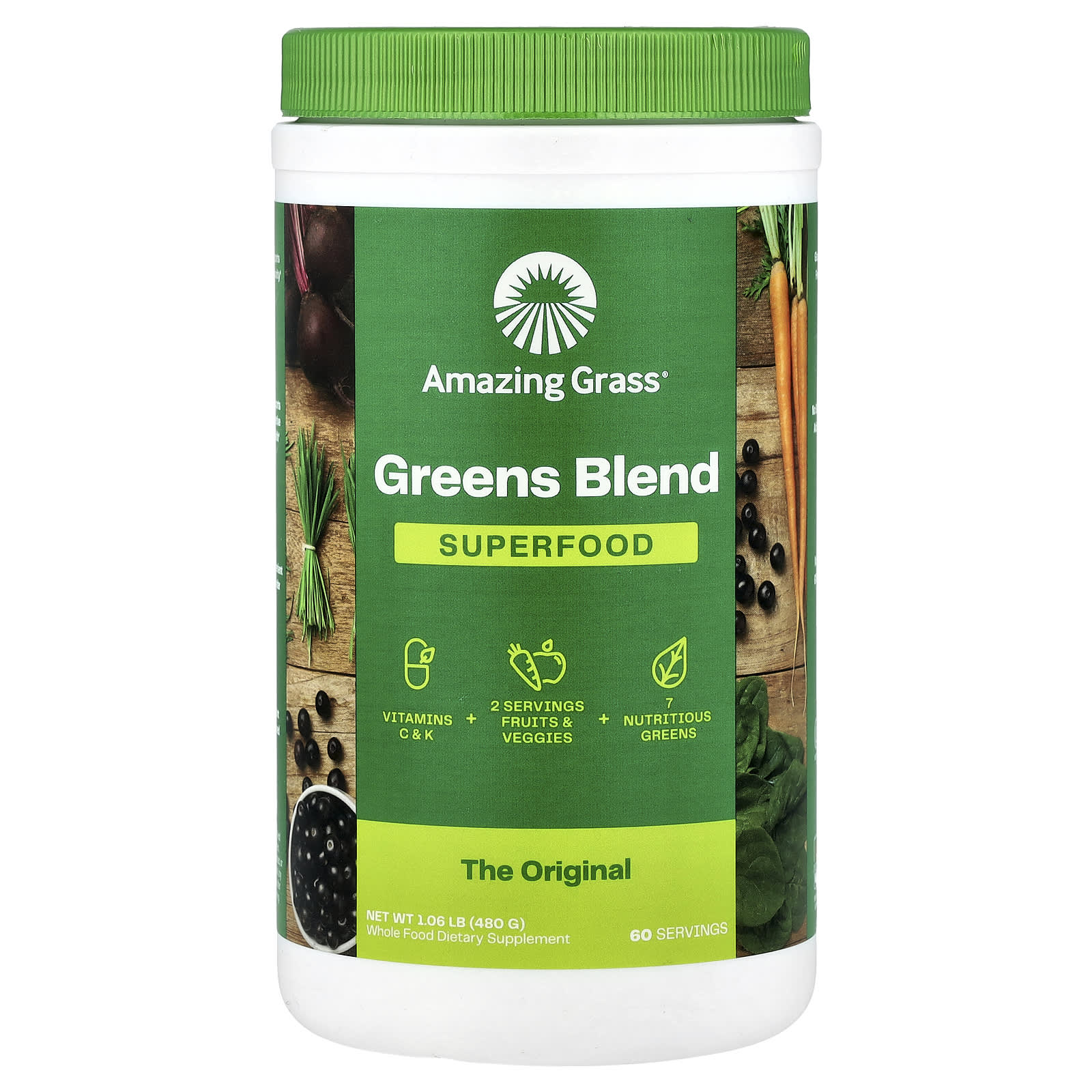 Amazing Grass Greens Blend Superfood, 480g | Organic & Plant-Based - Image 1