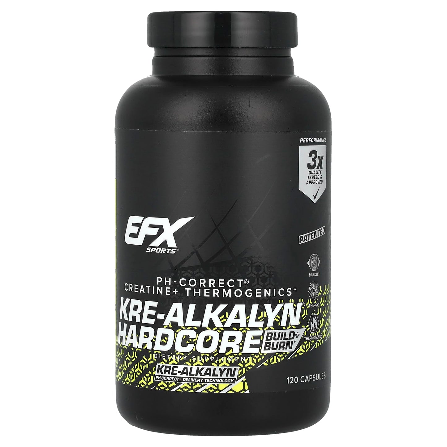 EFX Sports Kre-Alkalyn Hardcore Creatine Supplement 120 Capsules - Image 1