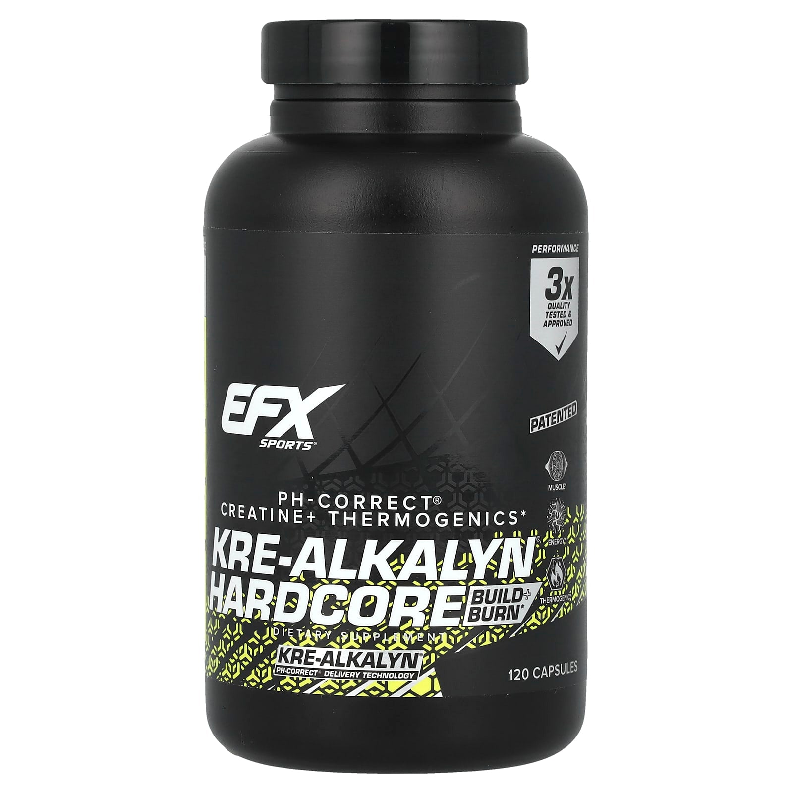 EFX Sports Kre-Alkalyn Hardcore Creatine Supplement 120 Capsules - Image 1