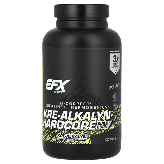 EFX Sports Kre-Alkalyn Hardcore Creatine Supplement 120 Capsules - Image 1