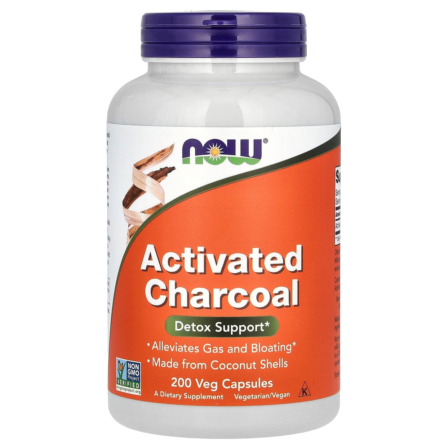 NOW Foods, Activated Charcoal, 200 Veg Capsules (280 mg per Capsule) - Image 1
