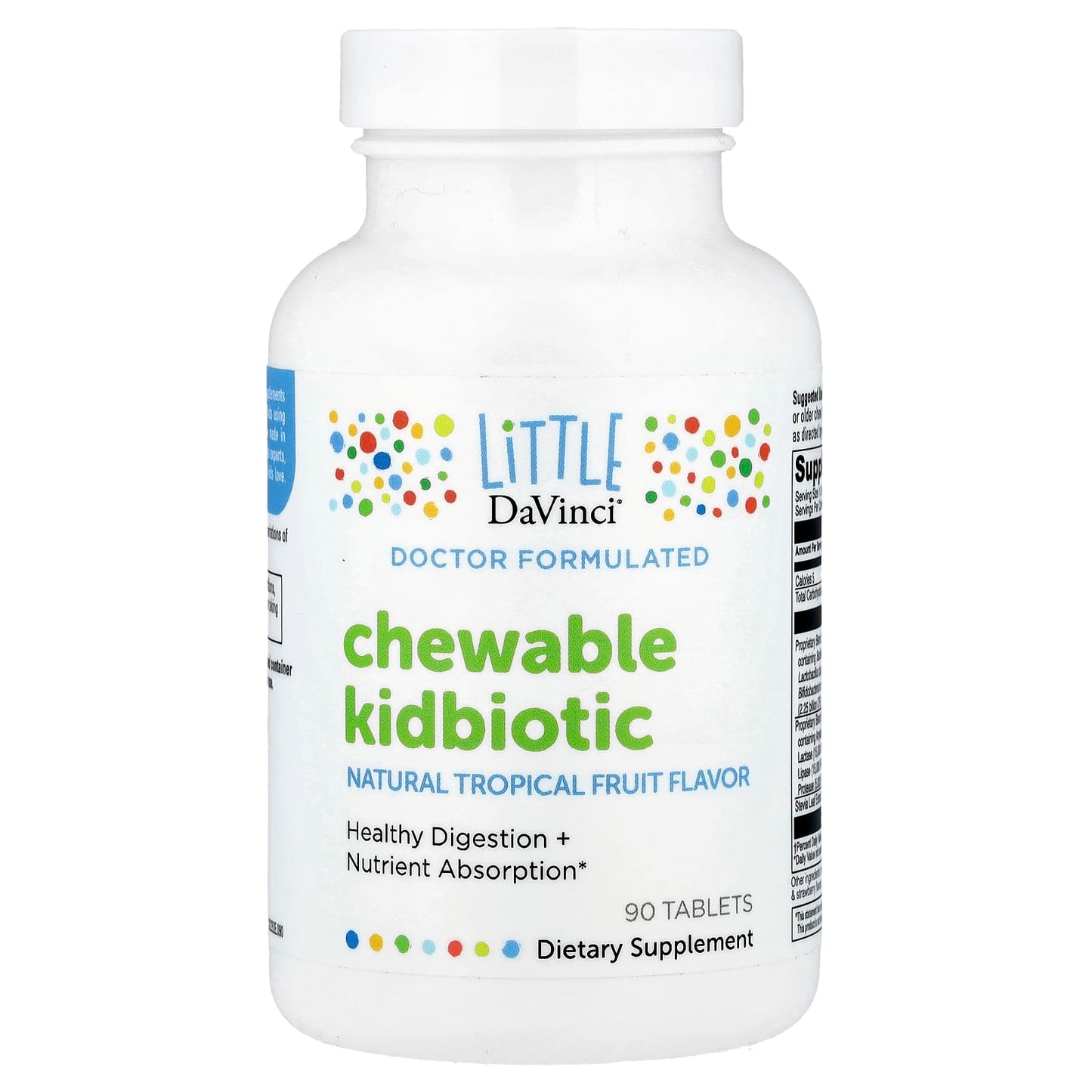 Little DaVinci, Chewable Kidbiotic, Natural Tropical Fruit, 90 Tablets - Image 1
