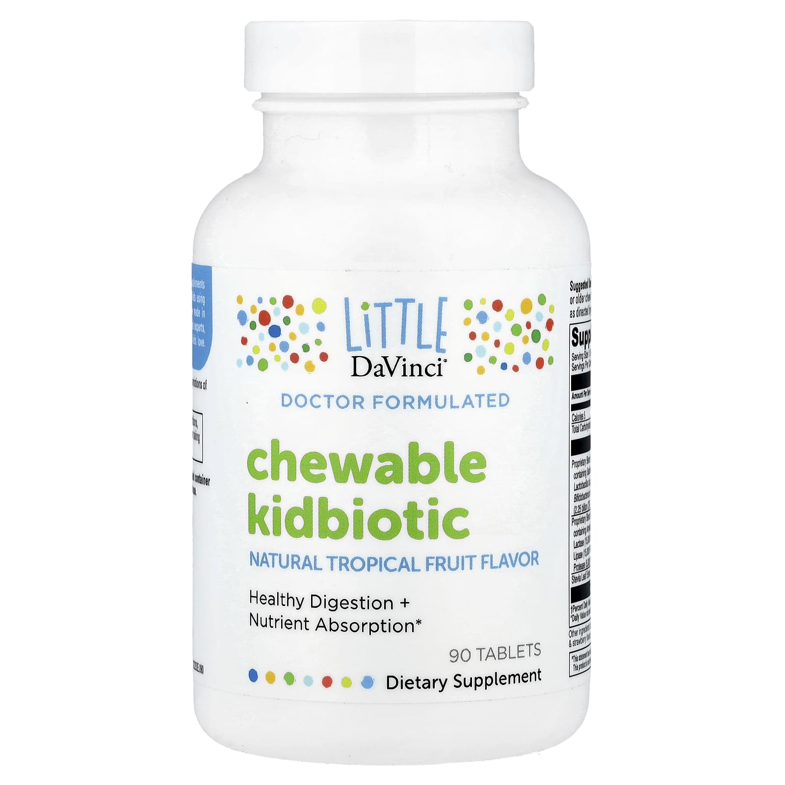 Little DaVinci, Chewable Kidbiotic, Natural Tropical Fruit, 90 Tablets - Image 1