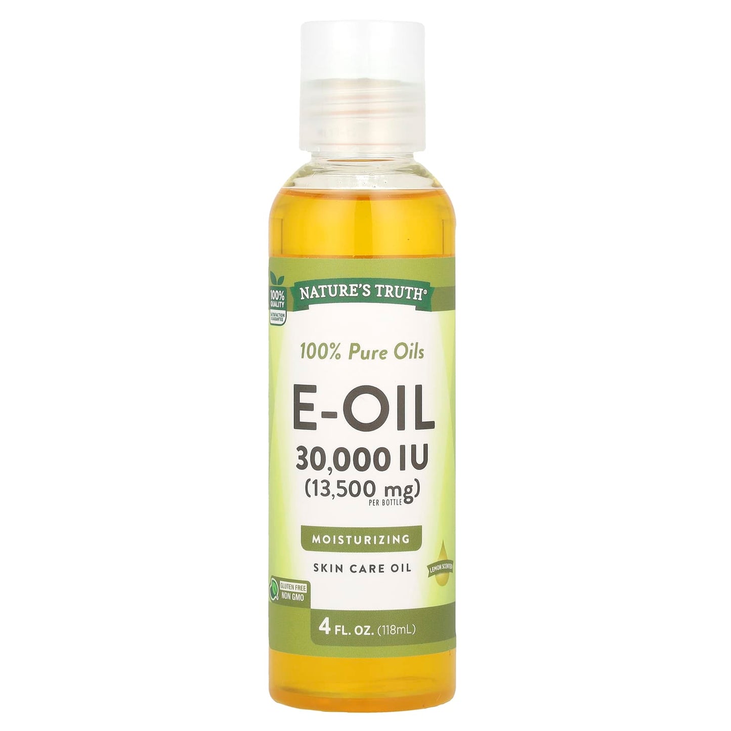 Nature's Truth, E-Oil, Lemon, 30,000 IU (13,500 mg), 4 fl oz (118 ml) - Image 1
