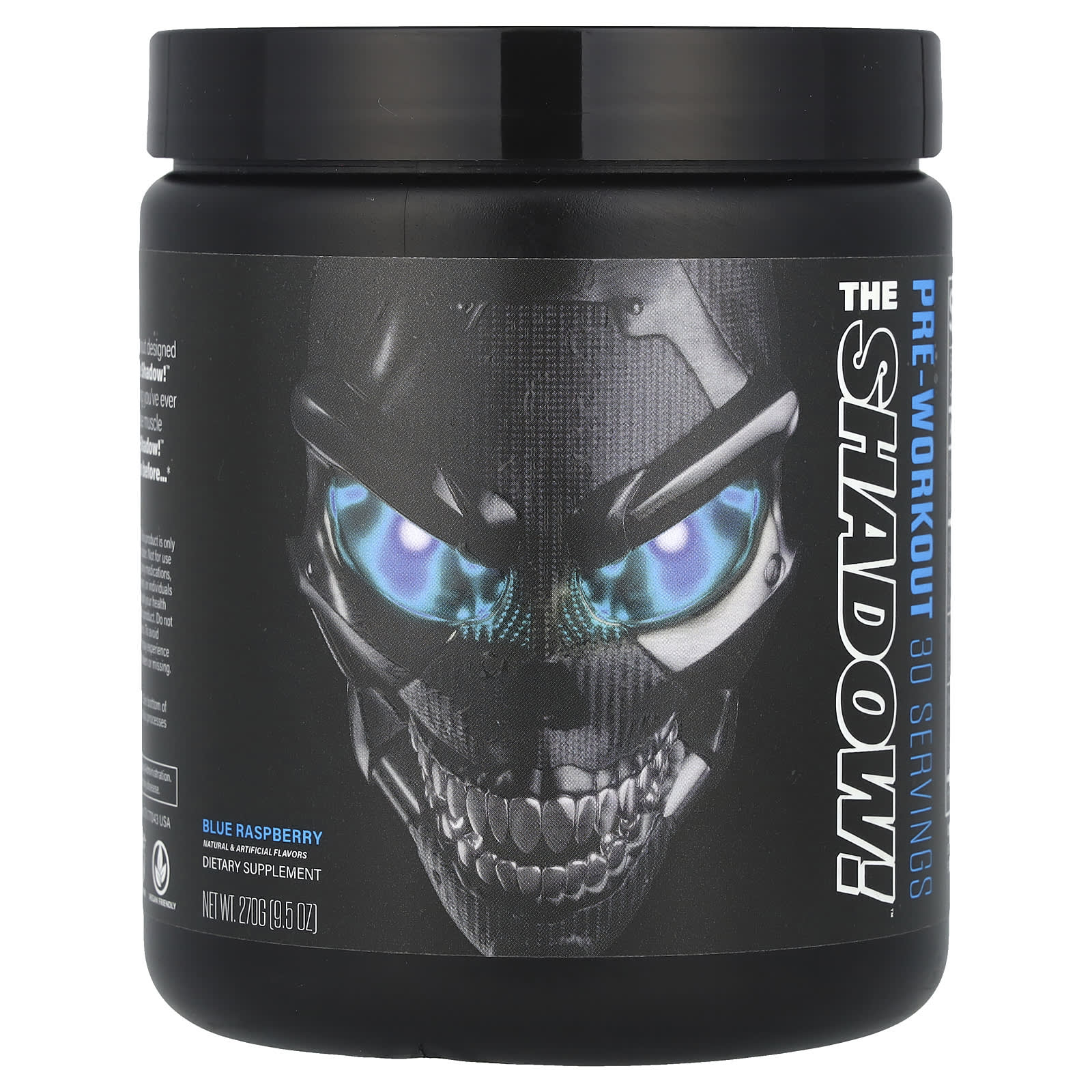JNX Sports The Shadow! Pre-Workout Supplement Blue Raspberry, 270g - Image 1