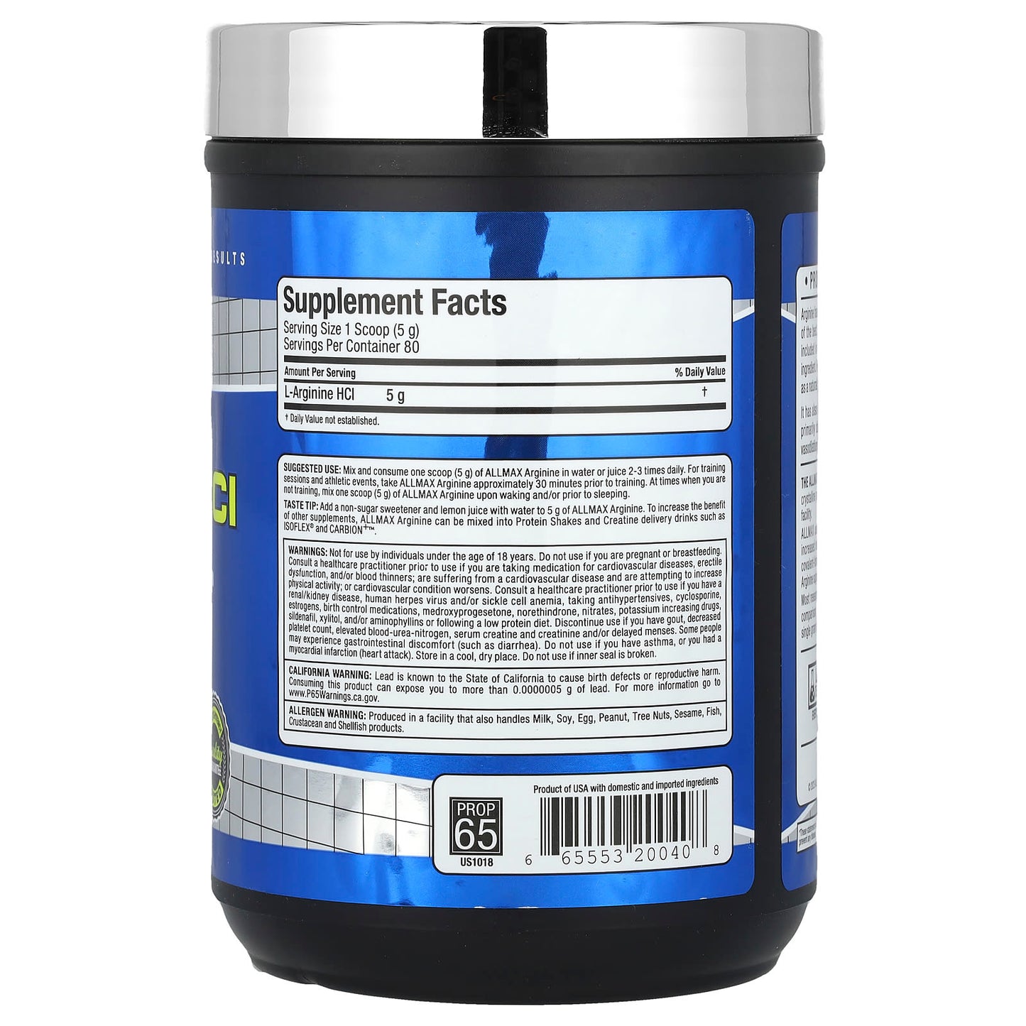 ALLMAX Essentials Arginine HCl Supplement, 14.11 oz (400 g) - Image 2