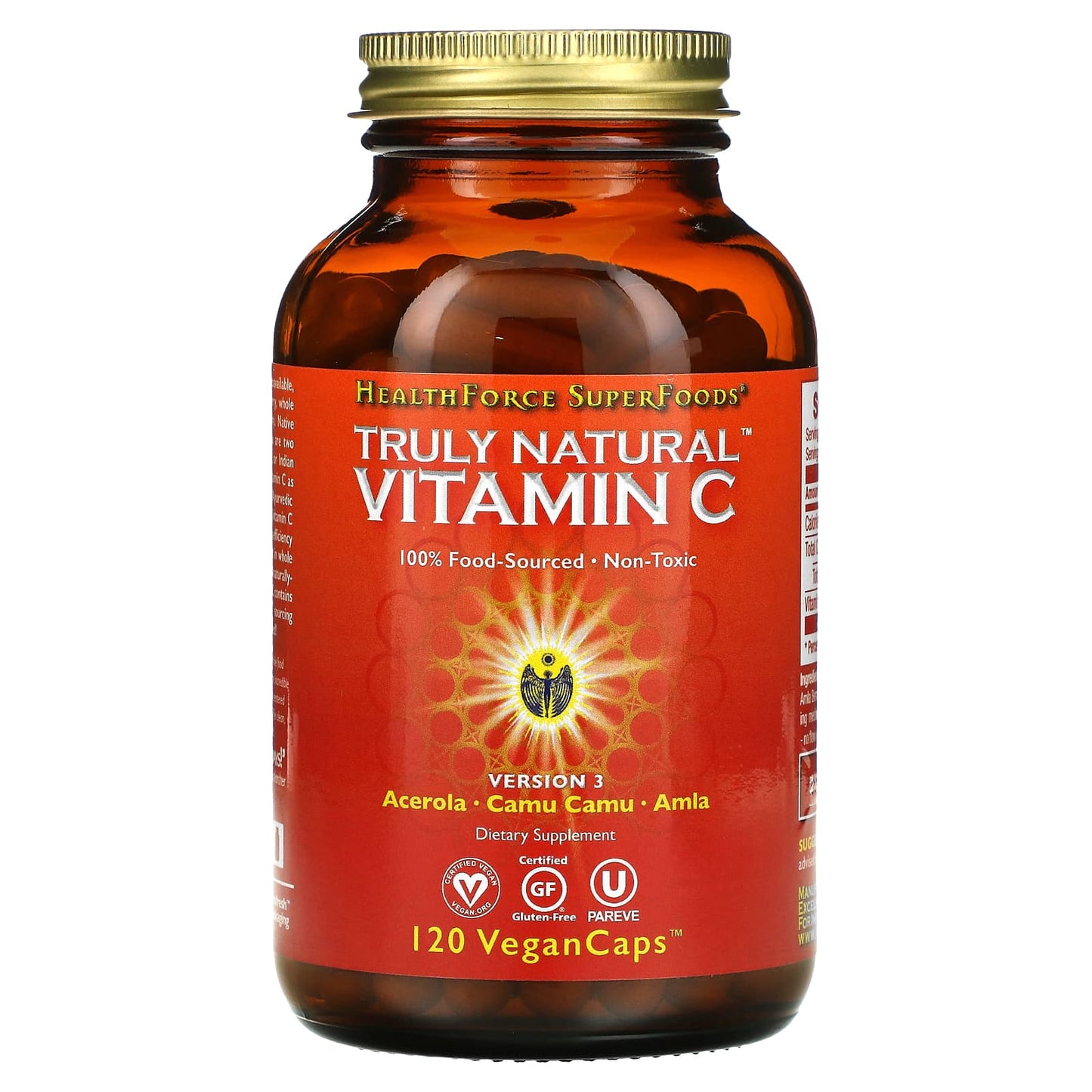 Vitamin C Supplement - 100% Food Sourced, Vegan & Gluten-Free Capsules - Image 1