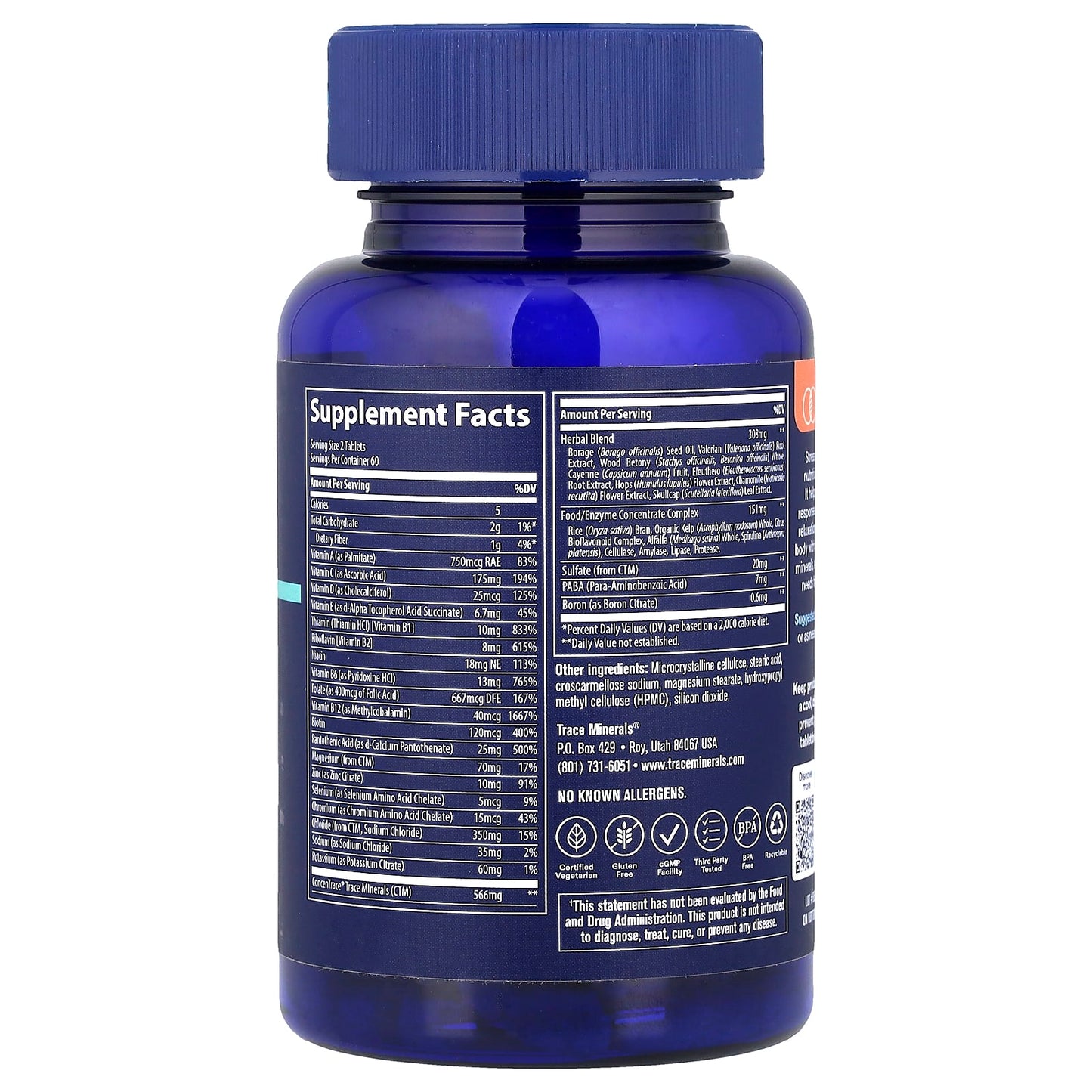 Trace, Stress-X, 120 Tablets - Image 2