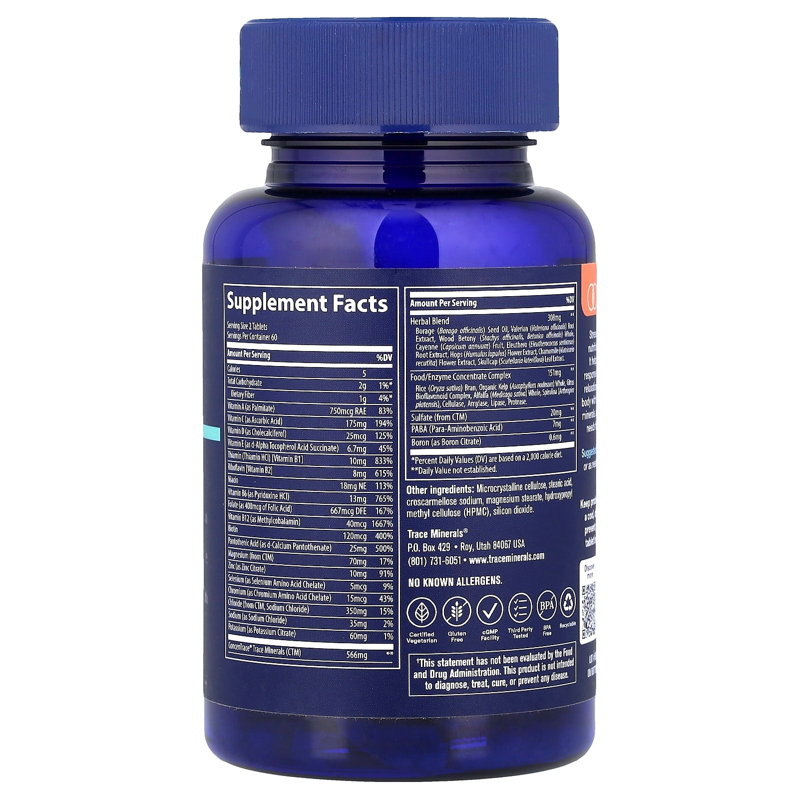 Trace, Stress-X, 120 Tablets - Image 2