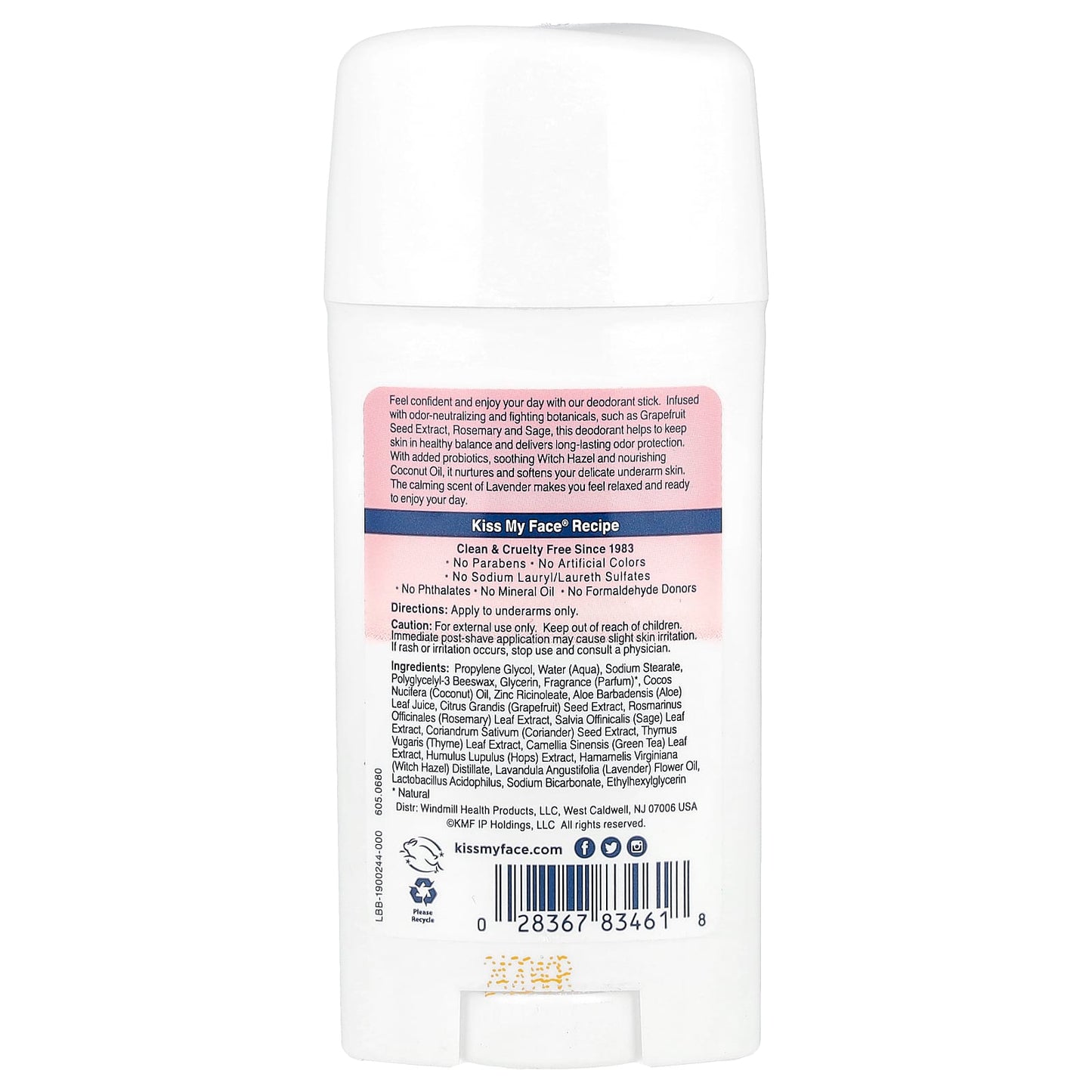 Kiss My Face, Active Life®, Stick Deodorant, Lavender, 2.48 oz (70 g) - Image 2