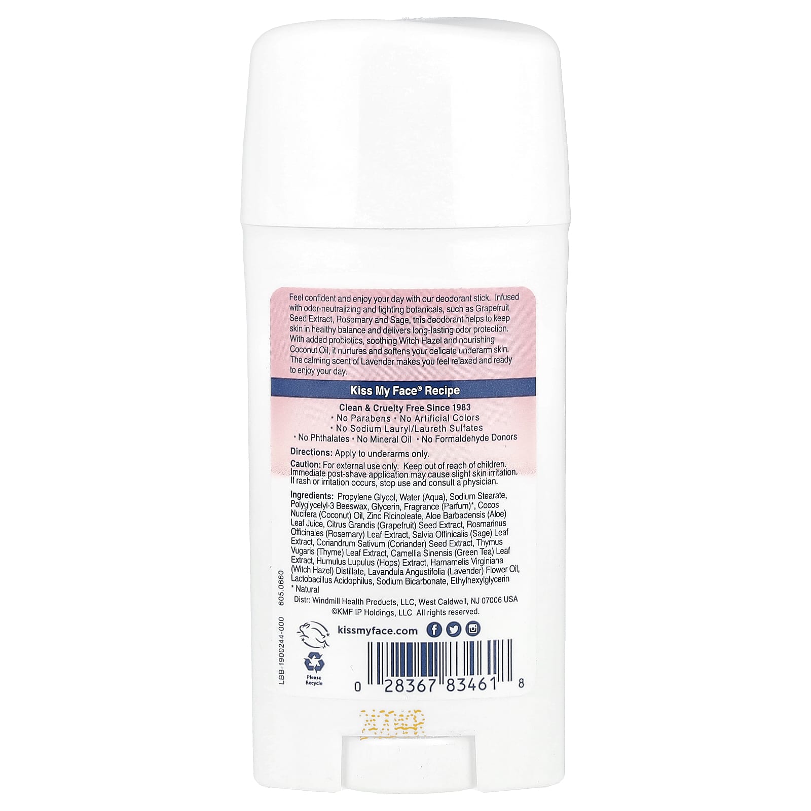 Kiss My Face, Active Life®, Stick Deodorant, Lavender, 2.48 oz (70 g) - Image 2
