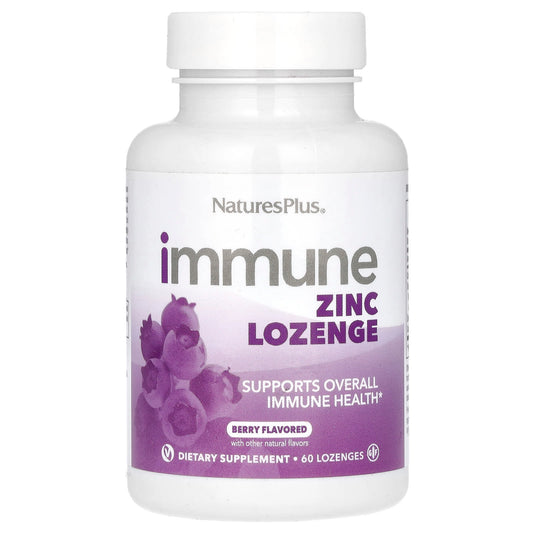 NaturesPlus, Immune Zinc Lozenge, Berry, 60 Lozenges - Image 1