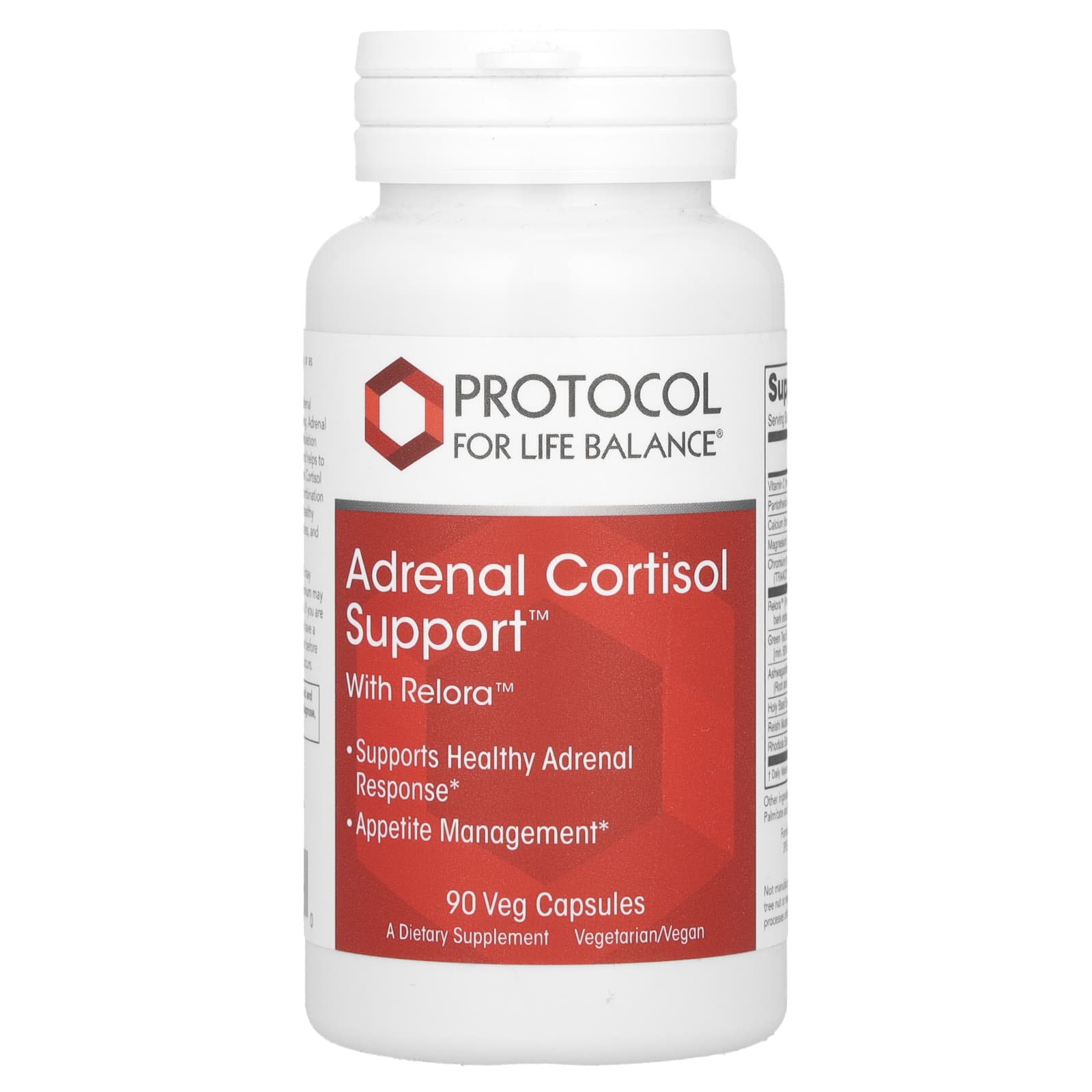 Protocol for Life Balance, Adrenal Cortisol Support with Relora, 90 Veg Capsules - Image 1