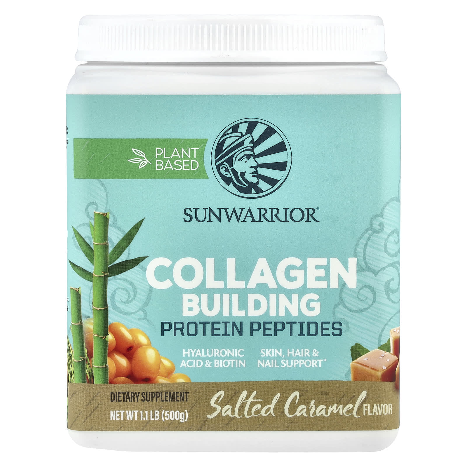 Sunwarrior, Collagen Building Protein Peptides, Salted Caramel, 1.1 lb (500 g) - Image 1