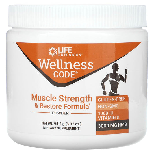 Life Extension, Wellness Code, Muscle Strength & Restore Formula Powder, 3.32 oz (94.2 g) - Image 1