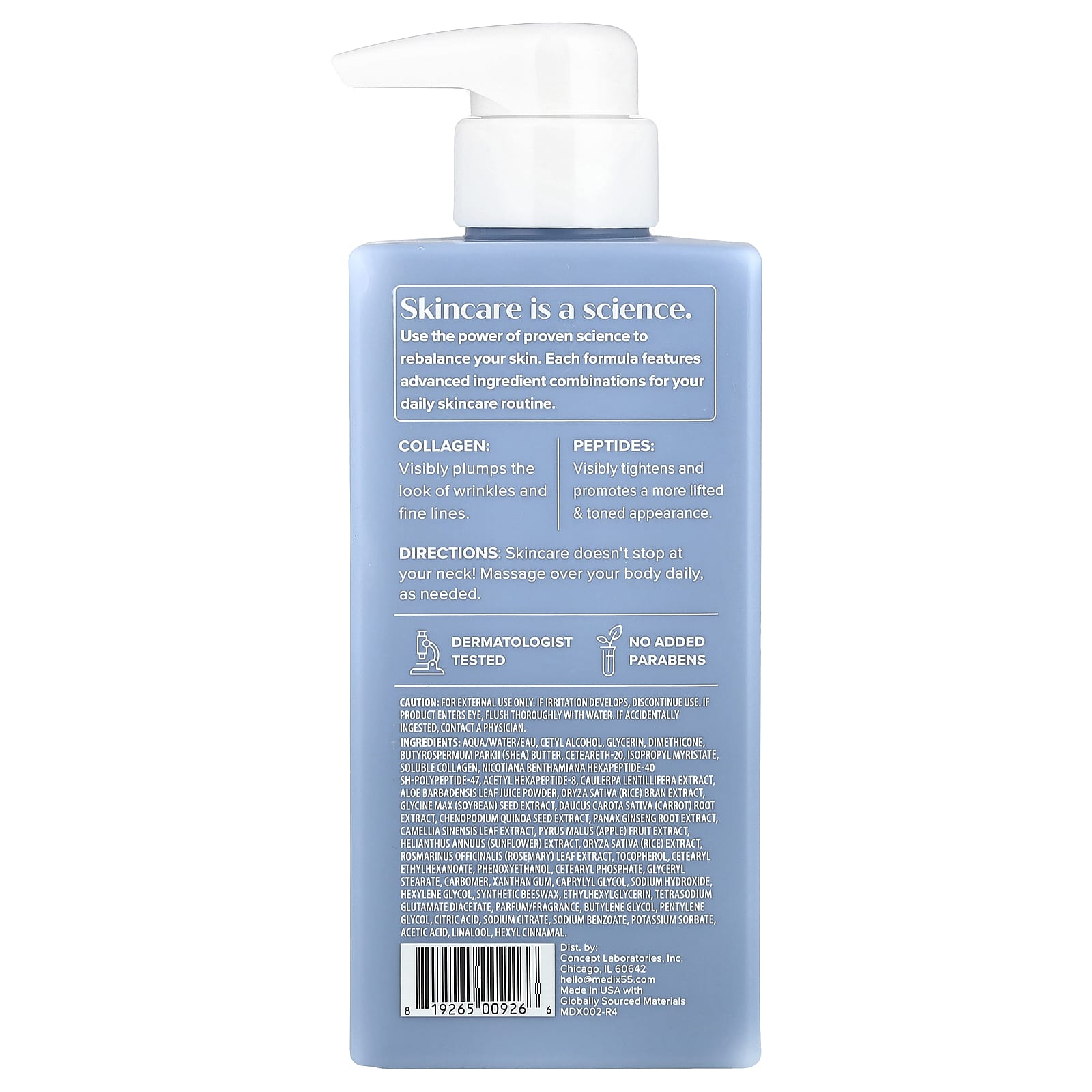 Medix 5.5, Body Cream, Collagen + Peptides, 15 fl oz (444 ml) - Image 2
