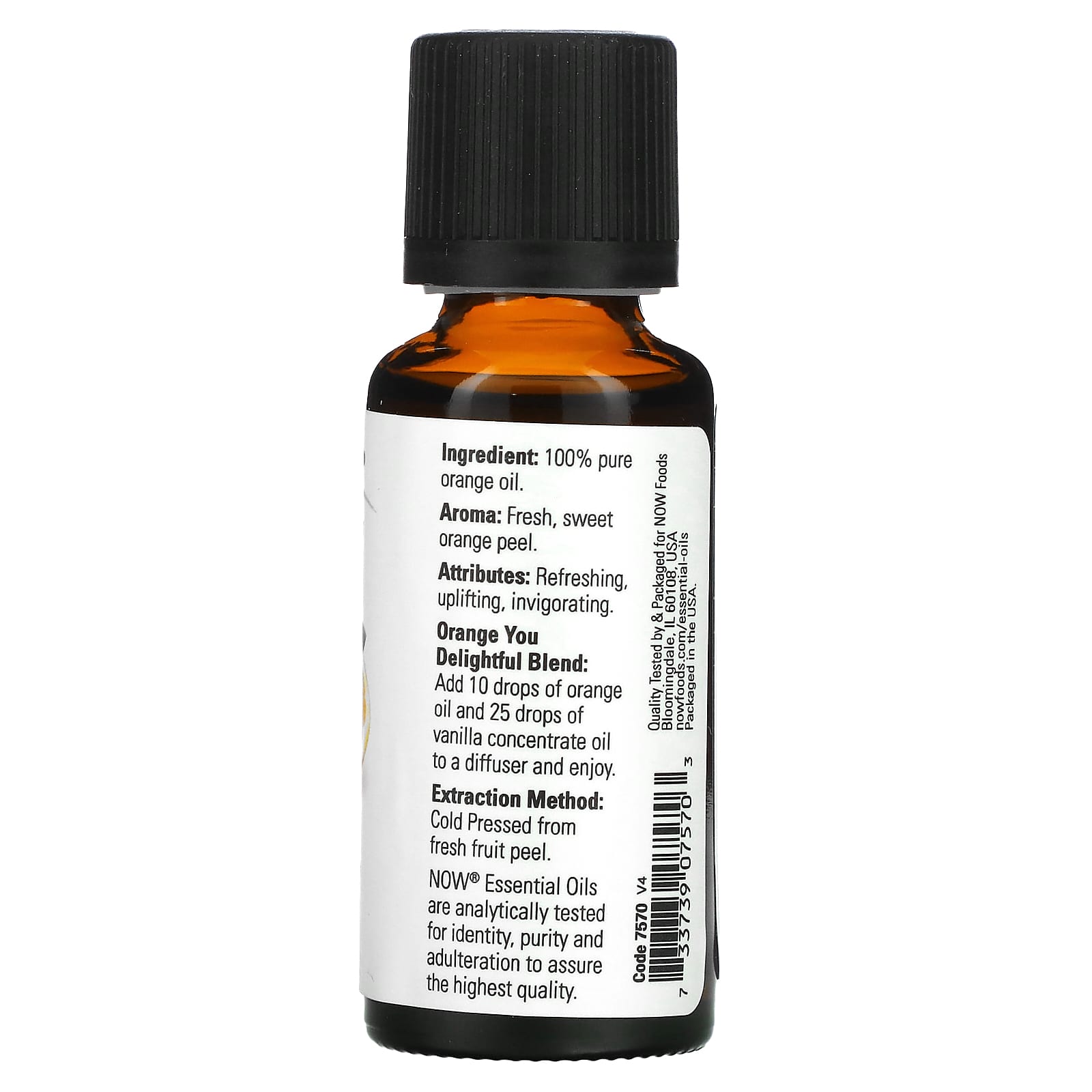 NOW Foods, Essential Oils, Orange, 1 fl oz (30 ml) - Image 2