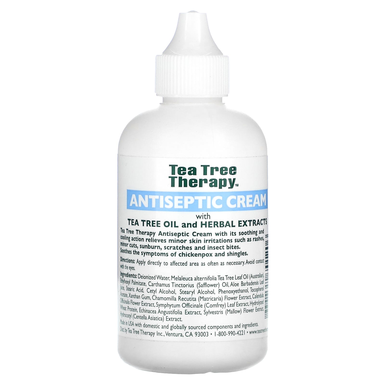 Tea Tree Therapy, Antiseptic Cream, With Tea Tree Oil and Herbal Extracts, 4 fl oz (118 ml) - Image 2