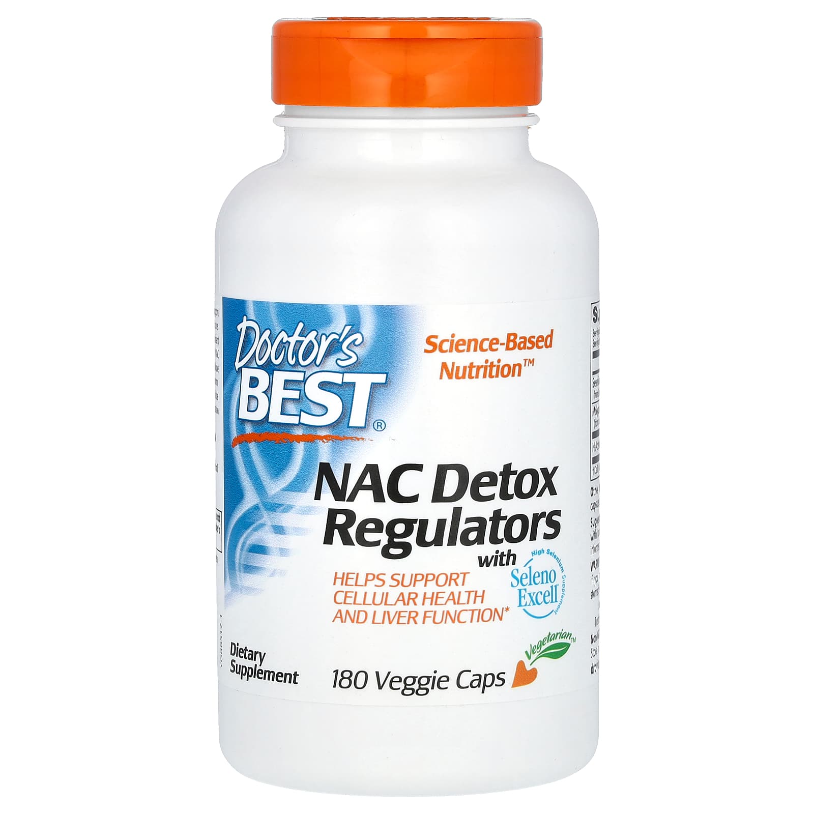 NAC Detox Regulators, Doctor's Best, 180 Veggie Capsules, Glutathione Support - Image 1